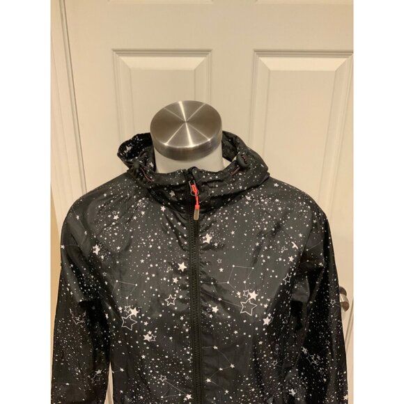 Super Dry Black Hooded Star Print Windbreaker, Lightweight Jacket, Size XS - Picture 2 of 8